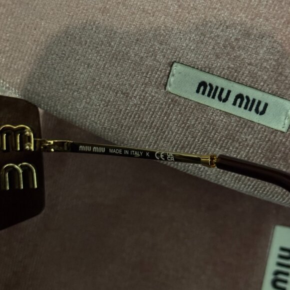 Miu Miu Oversized Shield Sunglasses Black Gold Statement main image 8